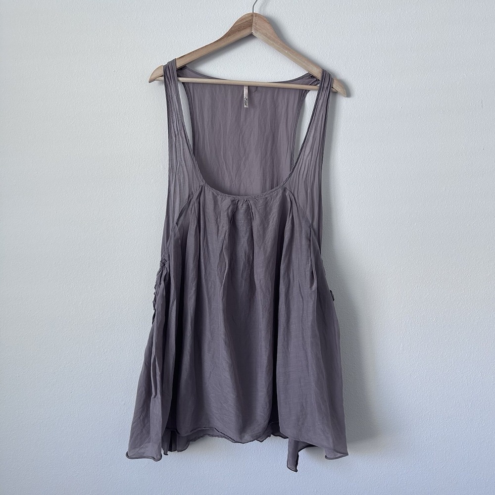 Elan Women's Maeve Tank Top Lightweight Lagenlook Medium‎ Oversize Minimalist